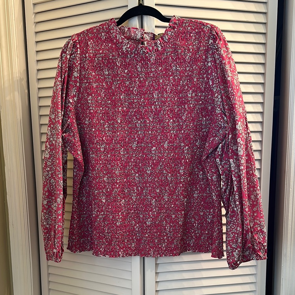 J. Crew Smocked Blouse